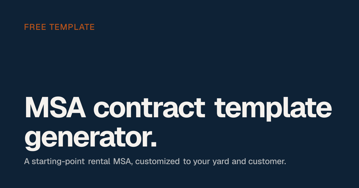 MSA Contract Template Generator — EquipFlow