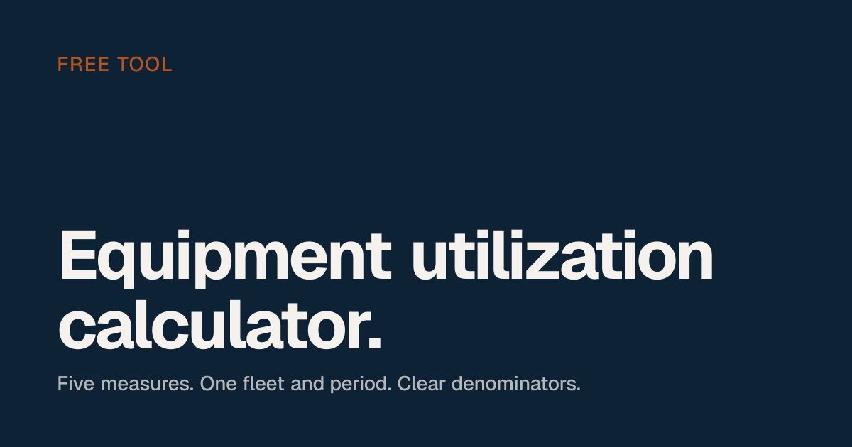 Equipment Utilization Calculator — EquipFlow